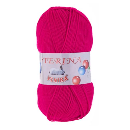 100g Terina Strickgarn Häkelgarn Wolle Acrylwolle pflegeleicht Farbwahl, Farbe:pink von maDDma