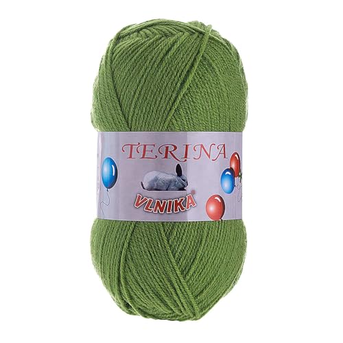 100g Terina Strickgarn Häkelgarn Wolle Acrylwolle pflegeleicht Farbwahl, Farbe:pistaziengrün von maDDma