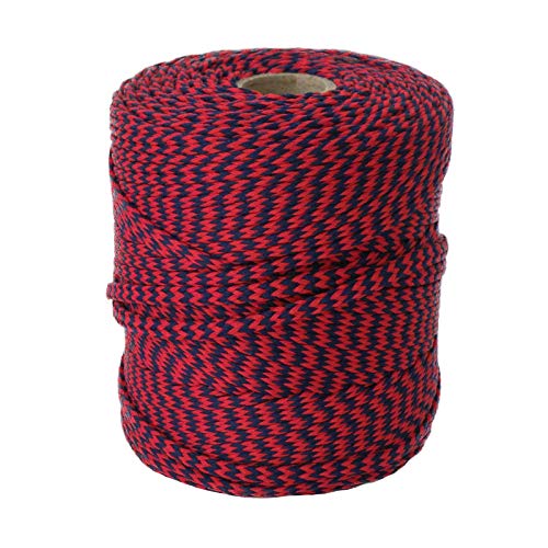 100m Polyester-Schnur 4mm Mehrfarbig PES Kordel Polyesterkordel bunt, Farbe:dunkelblau/dunkelrot von maDDma