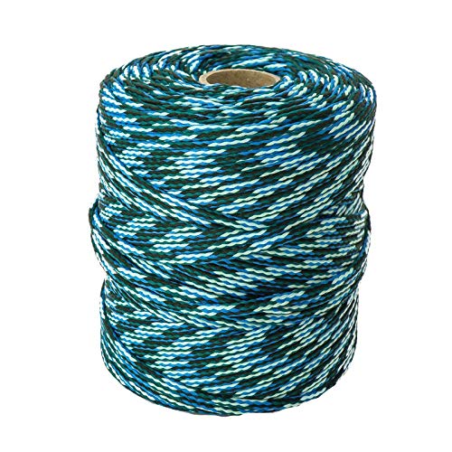 100m Polyester-Schnur 4mm Mehrfarbig PES Kordel Polyesterkordel bunt, Farbe:grün/blau von maDDma