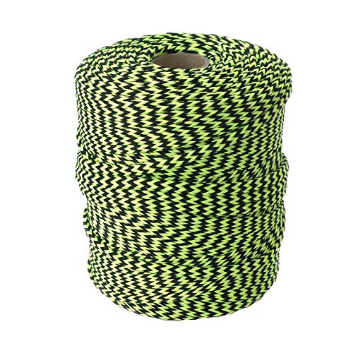 100m Polyester-Schnur 4mm Mehrfarbig PES Kordel Polyesterkordel bunt, Farbe:schwarz/Neongelb von maDDma