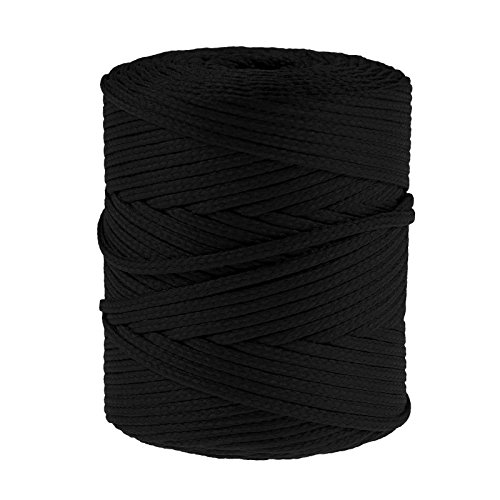 100m Polyester-Schnur Kordel 4mm, PES Kordel Flechtschnur, Polyesterkordel, Farbe:schwarz von maDDma