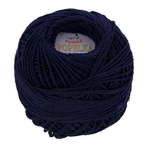 10g Stickgarn/Häkelgarn Popelka 85m 100% Baumwolle Filethäkeln Sticken Häkeln Farbwahl, Farbe:dunkelblau von maDDma