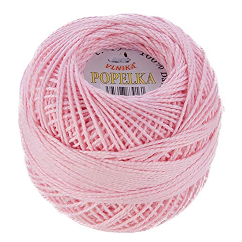 10g Stickgarn/Häkelgarn Popelka 85m 100% Baumwolle Filethäkeln Sticken Häkeln Farbwahl, Farbe:hellrosa von maDDma