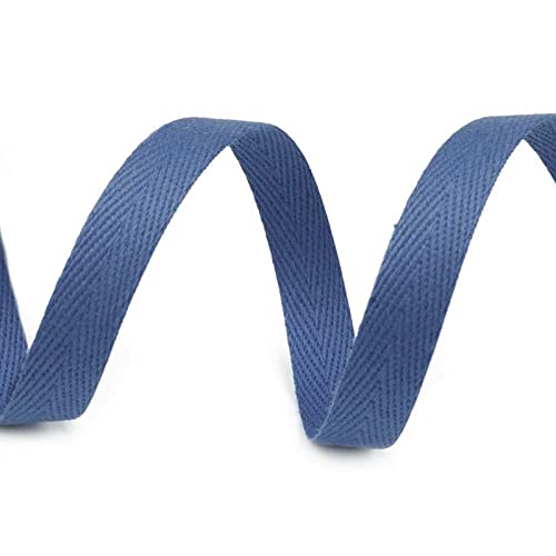 10m Köperband 10mm breit große Farbwahl Einfass- Nahtband Gurtband Baumwollband, Größe:10mm, Farbe:taubenblau von maDDma