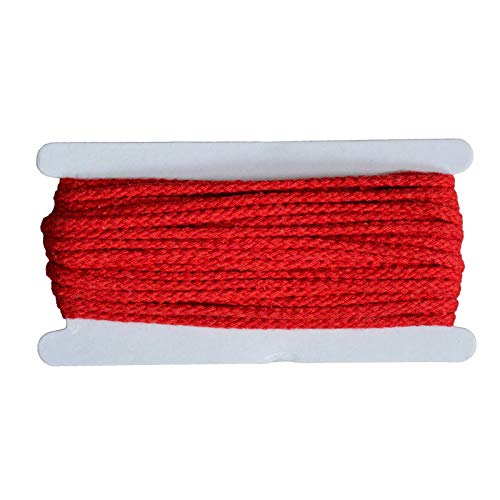 10m Kordel 5-7mm geflochten 85% Baumwolle Bekleidungskordel Flechtkordel Farbwahl, Farbe:rot von maDDma