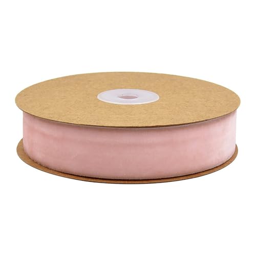 10m Samt-Band 25mm breit Dekoband Zierband Stoffband Geschenkband Borte Farbwahl, Farbe:rosa von maDDma