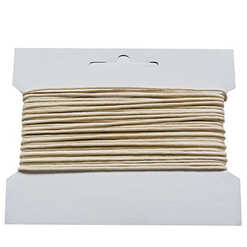 10m gewachste Baumwollschnur/Wachsschnur 2mm, Schmuckschnur, Farbe wählbar, Farbe:beige von maDDma