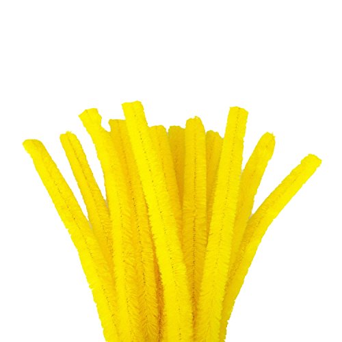 15 Pfeifenreiniger 15mm Länge 30cm Chenille-Draht gelb von maDDma