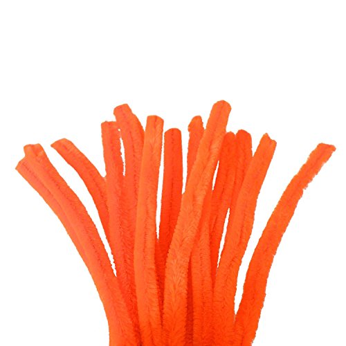 15 Draht, Pfeifenreiniger 15mm Länge 30cm CHENILLE, orange von maDDma
