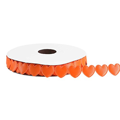 18m Satinband Herz 16mm Geschenkband Herzgirlande Dekoban Schleifenband Farbwahl, Farbe:orange von maDDma