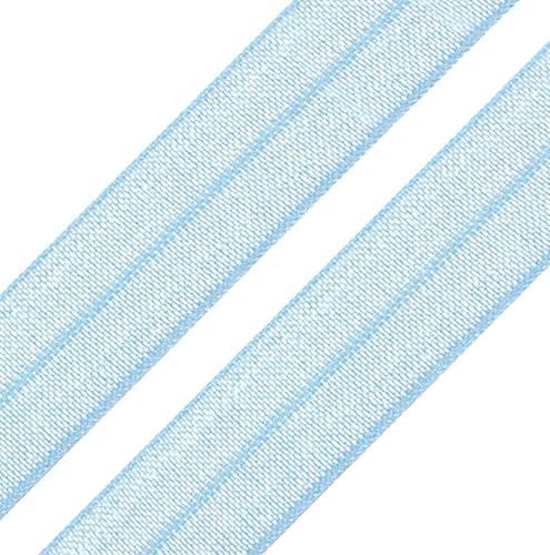 1m Einfassband 20mm hochelastisch 44% Elastan gefalzt Meterware Faltgummi Schrägband Farbwahl, Größe:20mm, Farbe:eisblau 1m Einfassband 20mm hochelastisch 44% Elastan gefalzt Meterware Faltgummi Schrägband Farbwahl, Größe:20mm, Farbe:eisblau von maDDma
