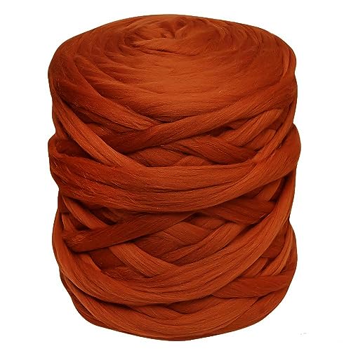 1m Filzwolle Märchenwolle 60 Farben Merino Nassfilzen Trockenfilzen Spinnen ca. 25g Meterware, Farbe Wolle:008 rostbraun von maDDma