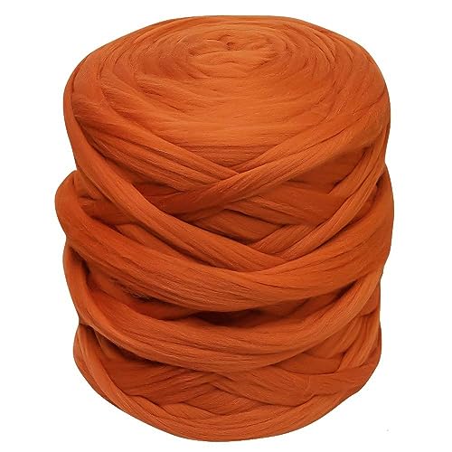 1m Filzwolle Märchenwolle 60 Farben Merino Nassfilzen Trockenfilzen Spinnen ca. 25g Meterware, Farbe Wolle:036 kürbisorange von maDDma