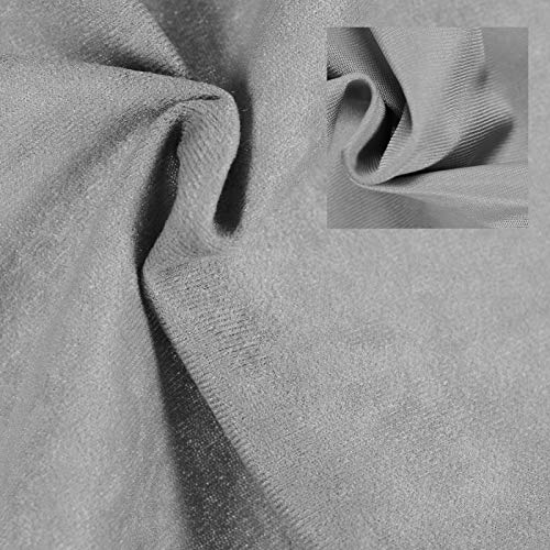 1m Microfaser-Stoff 150cm breit Meterware Uni Stoff Dekostoff Möbelstoff Velouroptik Farbwahl, Farbe:hellgrau von maDDma