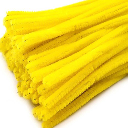 20 Draht Pfeifenreiniger 6 mm Länge 30cm CHENILLE Farbe wählbar, Farbe:gelb von maDDma