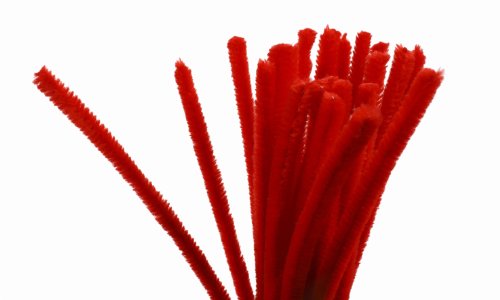 20 Draht Pfeifenreiniger 9 mm Länge 30cm CHENILLE, rot von maDDma