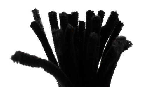20 Draht Pfeifenreiniger 9 mm Länge 30cm CHENILLE, schwarz von maDDma