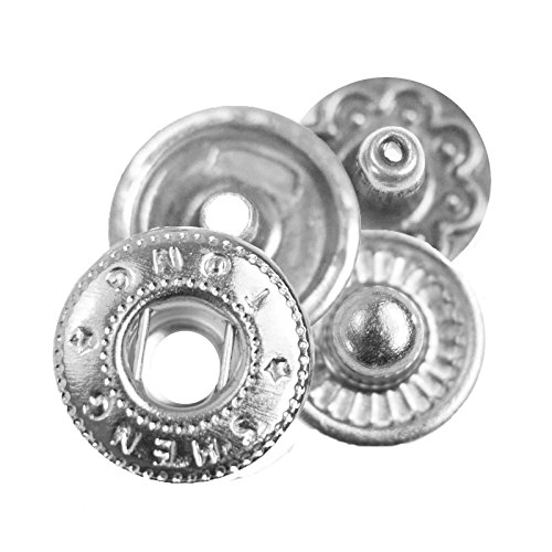 20 Stk Set Verschlüsse rund, 8~10mm, Farbwahl - Taschen Mappe Druckknopf Knöpfe, Farbe:platin von maDDma