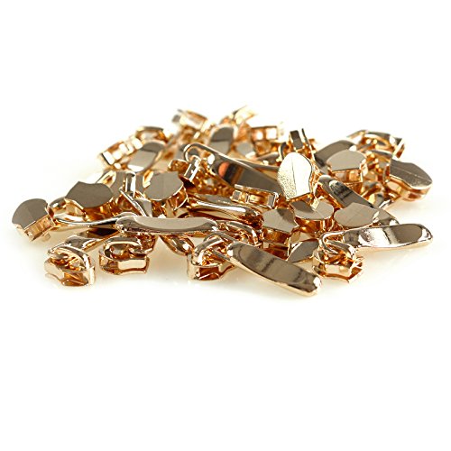 20 Stylische Schieber Zipper für Spiralreißverschluss 5mm, Farbauswahl, Farbe:gold von maDDma