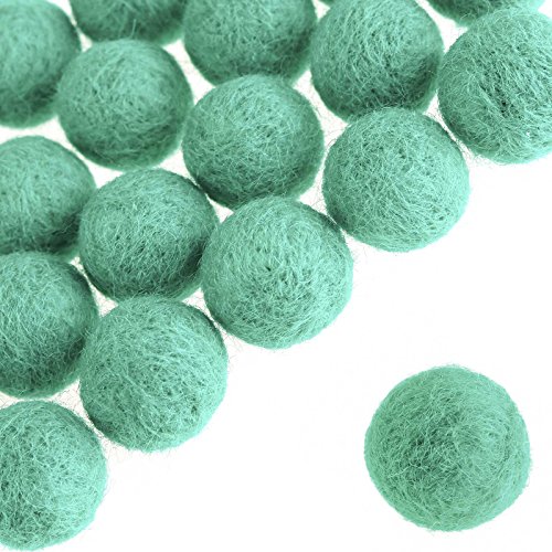 20 echte Schurwoll Pompons 20mm Wollperle Filzperle Filzschmuck Wollkugeln, Farbe:Mint von maDDma