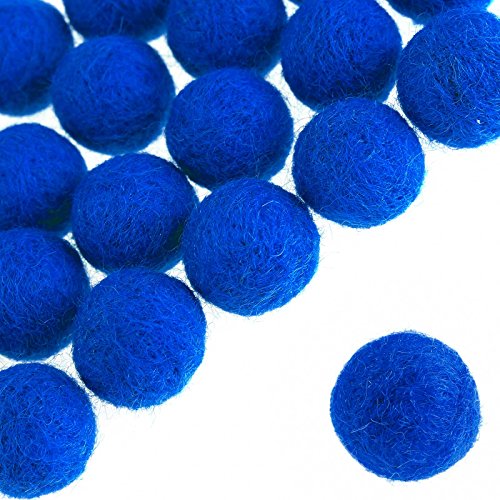 20 echte Schurwoll Pompons 20mm Wollperle Filzperle Filzschmuck Wollkugeln, Farbe:blau von maDDma