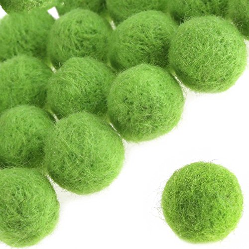 20 echte Schurwoll Pompons 20mm Wollperle Filzperle Filzschmuck Wollkugeln, Farbe:limette von maDDma