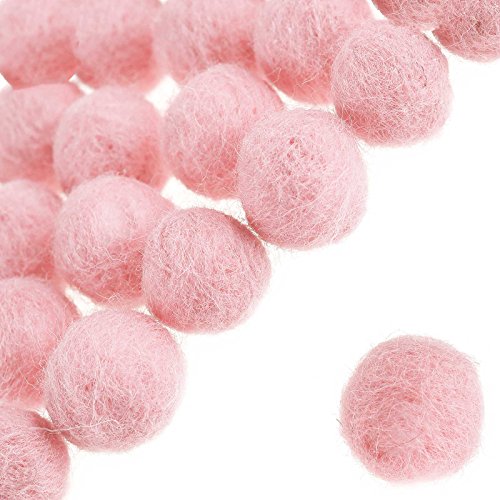 20 echte Schurwoll Pompons 20mm Wollperle Filzperle Filzschmuck Wollkugeln, Farbe:rosa von maDDma
