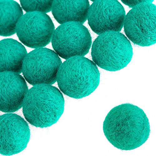 20 echte Schurwoll Pompons 20mm Wollperle Filzperle Filzschmuck Wollkugeln, Farbe:seegrün von maDDma
