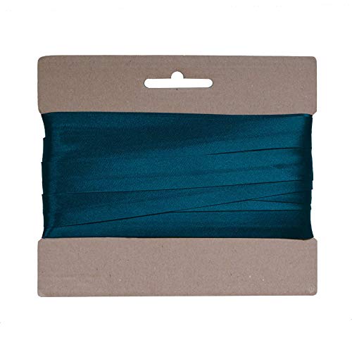 20m Schrägband Satin 20mm gefalzt Kantenband Einfassband 29 Farben wählbar, Farbe:dunkelblau von maDDma