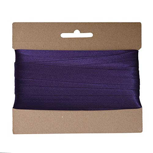 20m Schrägband Satin 20mm gefalzt Kantenband Einfassband 29 Farben wählbar, Farbe:dunkellila von maDDma