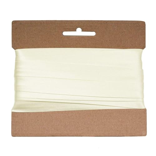 20m Schrägband Satin 20mm gefalzt Kantenband Einfassband 29 Farben wählbar, Farbe:perlweiß von maDDma