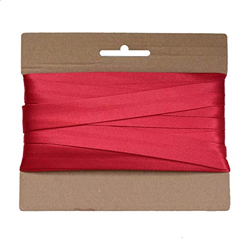 20m Schrägband Satin 20mm gefalzt Kantenband Einfassband 29 Farben wählbar, Farbe:rot von maDDma