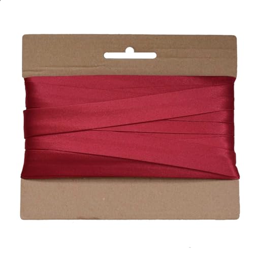 20m Schrägband Satin 20mm gefalzt Kantenband Einfassband 29 Farben wählbar, Farbe:rubinrot von maDDma