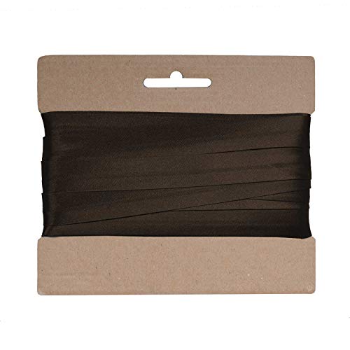 20m Schrägband Satin 20mm gefalzt Kantenband Einfassband 29 Farben wählbar, Farbe:schokobraun von maDDma