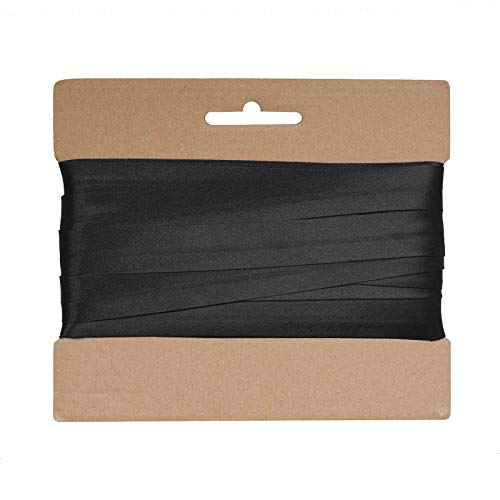 20m Schrägband Satin 20mm gefalzt Kantenband Einfassband 29 Farben wählbar, Farbe:schwarz von maDDma