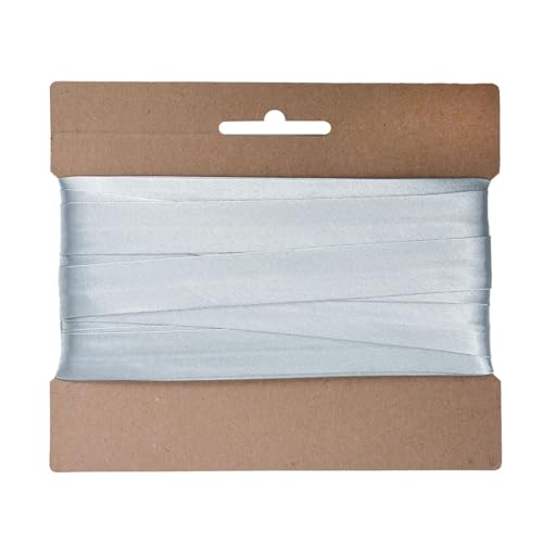 20m Schrägband Satin 20mm gefalzt Kantenband Einfassband 29 Farben wählbar, Farbe:silbergrau von maDDma