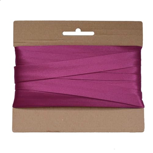 20m Schrägband Satin 20mm gefalzt Kantenband Einfassband 29 Farben wählbar, Farbe:violett von maDDma