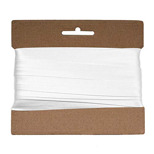 20m Schrägband Satin 20mm gefalzt Kantenband Einfassband 29 Farben wählbar, Farbe:weiß von maDDma
