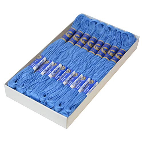 24 Docken Stickgarn je ca. 8m / Sticktwist 100% Baumwolle Stickerei verschiedene Farbwahl, Farbe :5642 tiefes himmelsblau von maDDma