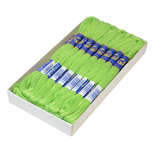 24 Docken Stickgarn je ca. 8m / Sticktwist 100% Baumwolle Stickerei verschiedene Farbwahl, Farbe :6122 Frühlingsgrün von maDDma