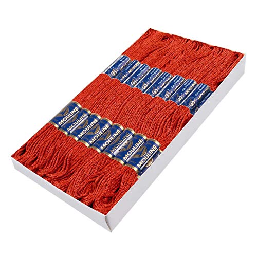 24 Docken Stickgarn je ca. 8m / Sticktwist 100% Baumwolle Stickerei verschiedene Farbwahl, Farbe :7282 rotbraun von maDDma