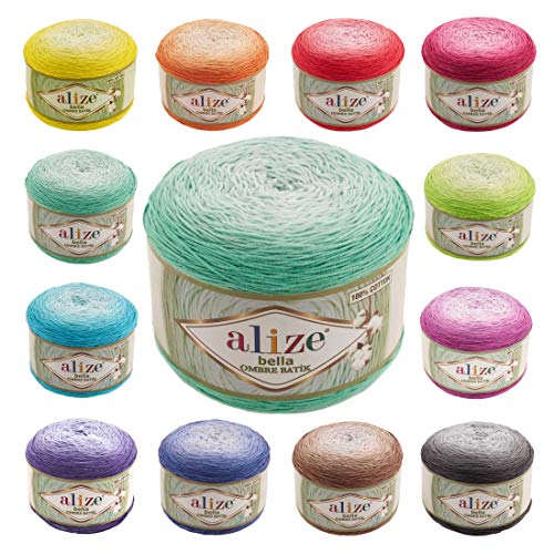 250g Farbverlaufsgarn Alize Bella Ombre Batik XL Strickgarn Häkelgarn Farbwahl, Farbe:7408 Grüntöne 250g Farbverlaufsgarn Alize Bella Ombre Batik XL Strickgarn Häkelgarn Farbwahl, Farbe:7408 Grüntöne von maDDma