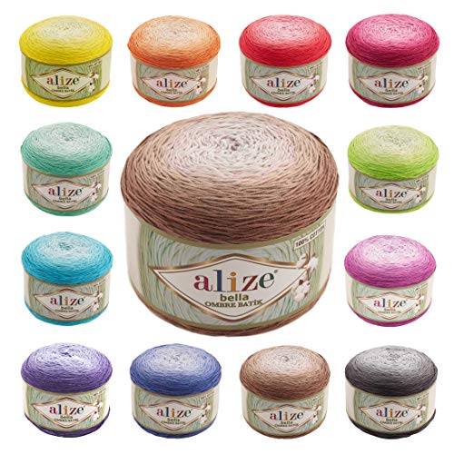 250g Farbverlaufsgarn Alize Bella Ombre Batik XL Strickgarn Häkelgarn Farbwahl, Farbe:7410 Brauntöne 250g Farbverlaufsgarn Alize Bella Ombre Batik XL Strickgarn Häkelgarn Farbwahl, Farbe:7410 Brauntöne von maDDma
