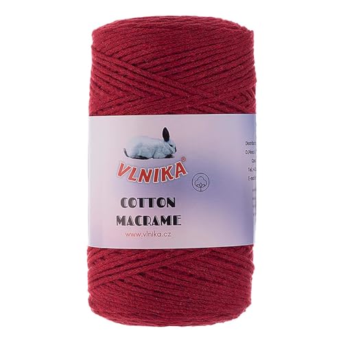 250g Strickgarn Cotton Macrame Unifarben Baumwollmischgarn Makramee-Garn Häkelgarn Farbwahl, Farbe:24 rot von maDDma