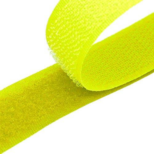 25m Klettband zum Nähen 20mm Flausch- & Hakenband 50 Farben Klettverschluss, Größe:20mm, Gurtband:1003 neon-gelb von maDDma