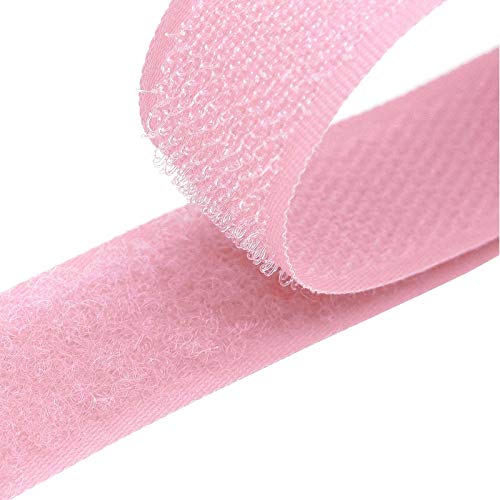 25m Klettband zum Nähen 20mm Flausch- & Hakenband 50 Farben Klettverschluss, Größe:20mm, Gurtband:512 rosa von maDDma