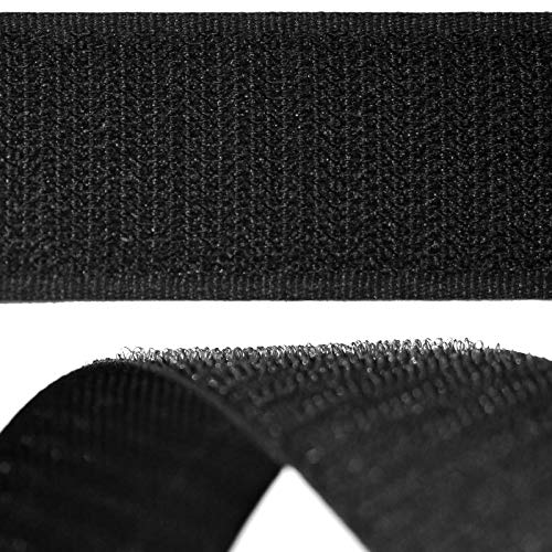 25m Klettband zum Nähen Hakenband Klettverschluss, Farbwahl- Größenwahl, Größe:50 mm, Gurtband:580 schwarz von maDDma