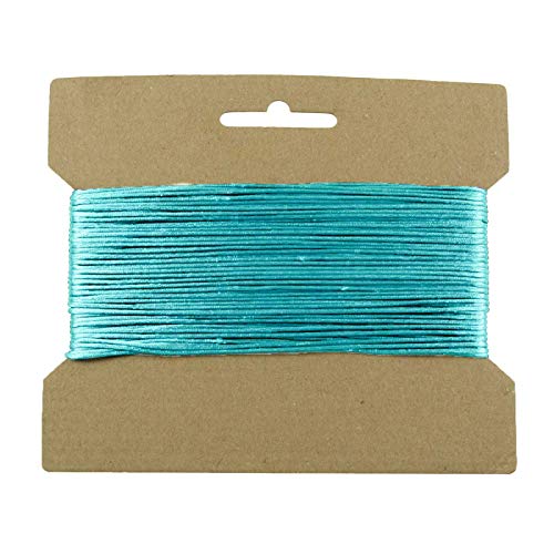 25m Satinschnur Flechtschnur Satinkordel Kumihimo, 1 o. 2mm Durchmesser Farbwahl, Farbe:aquablau, Stärke:2mm von maDDma