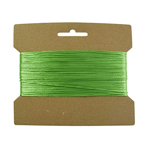 25m Satinschnur Flechtschnur Satinkordel Kumihimo, 1 o. 2mm Durchmesser Farbwahl, Farbe:hellgrün, Stärke:1mm von maDDma